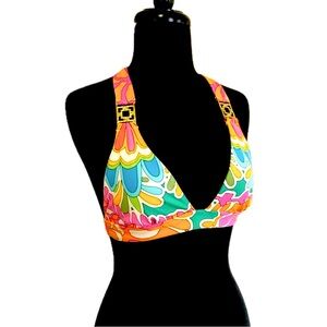 Trina Turk Multi-Color Embellished Bikini Top